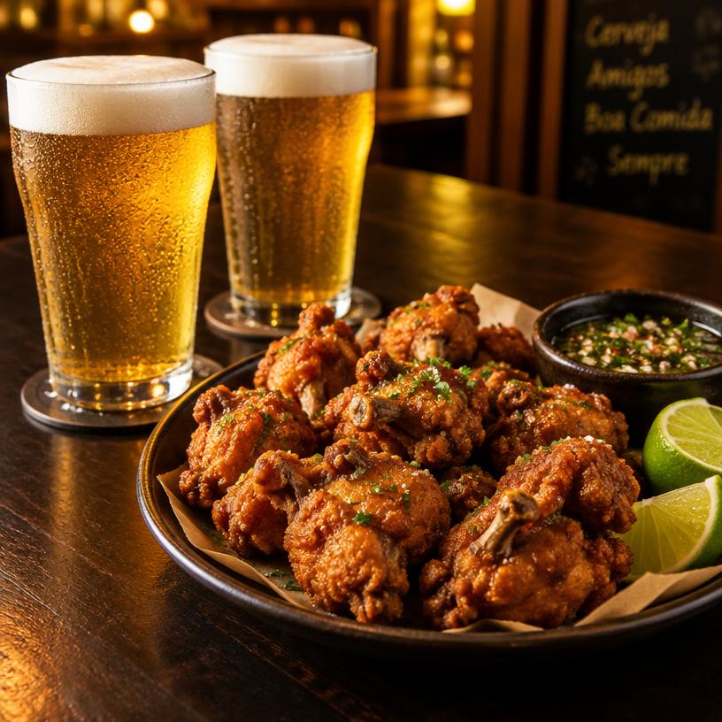 2 chopes + 1 frango a passarinho